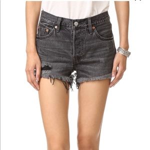 Levi’s 501 black denim shorts